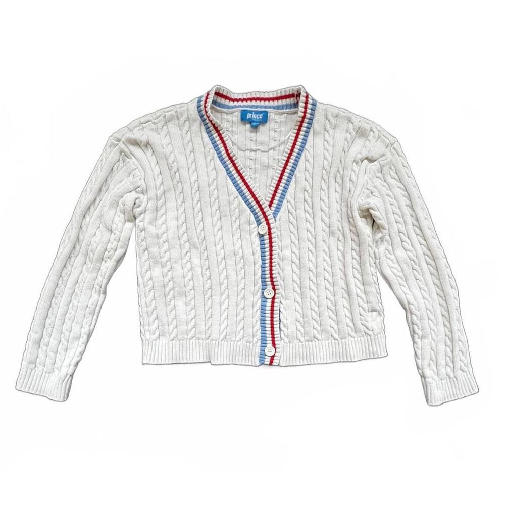 Prince Pickleball Women's Cable Knit Cardigan Sweater‎ Size L